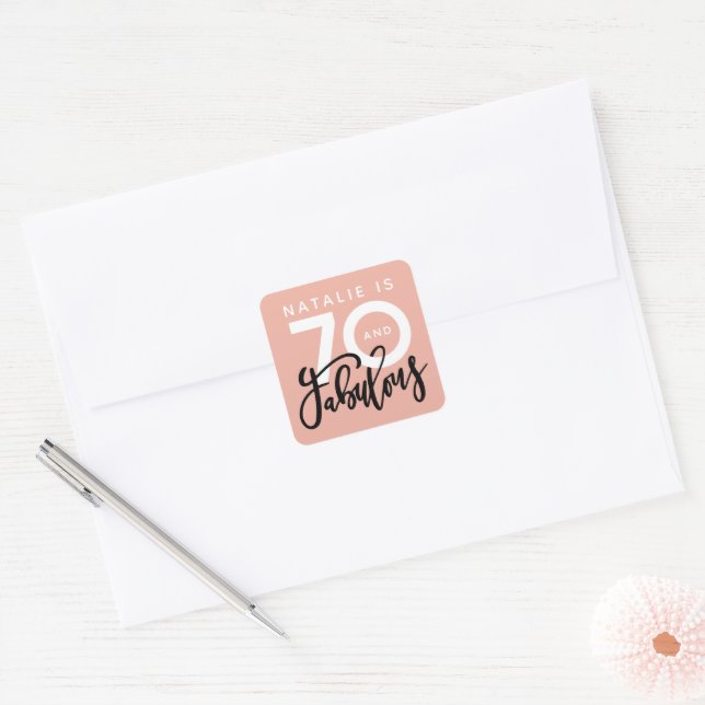 70th making 70 look good birthday favor square sticker (Envelope)