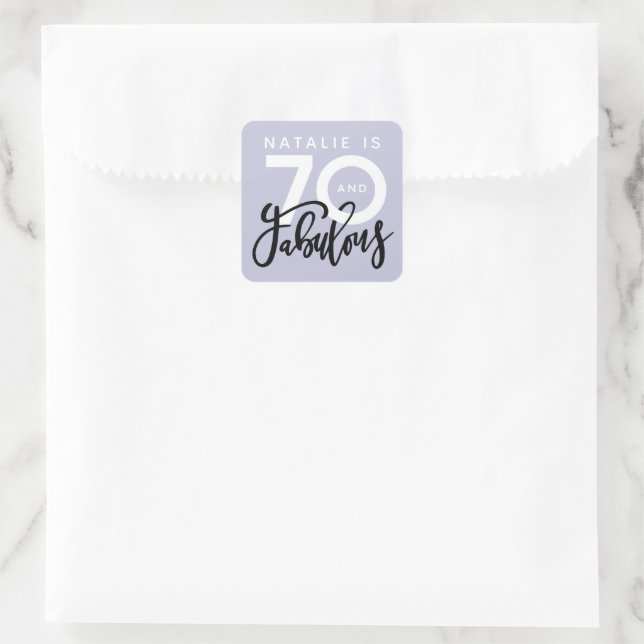 70th making 70 look good birthday favor square sticker (Bag)