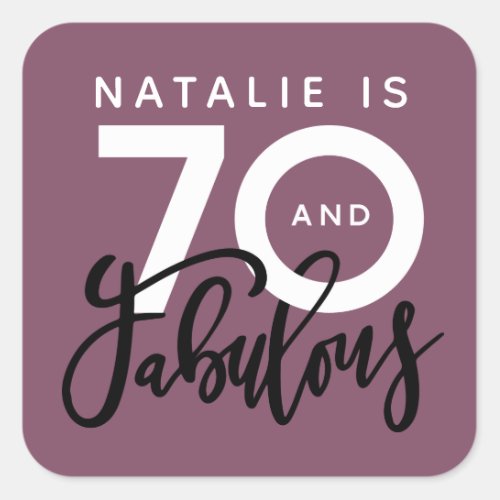70th making 70 look good birthday favor square sticker