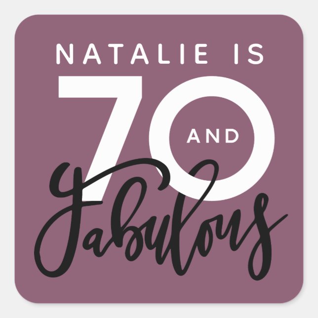 70th making 70 look good birthday favor square sticker (Front)