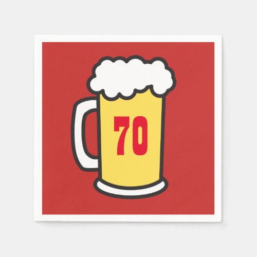 70th Milestone Birthday Party Beer Napkins