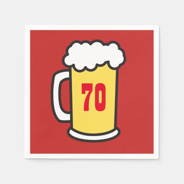 70th Milestone Birthday Party Beer Napkins (Front)