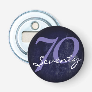 70th Party Birthday / Anniversary Purple White Bottle Opener