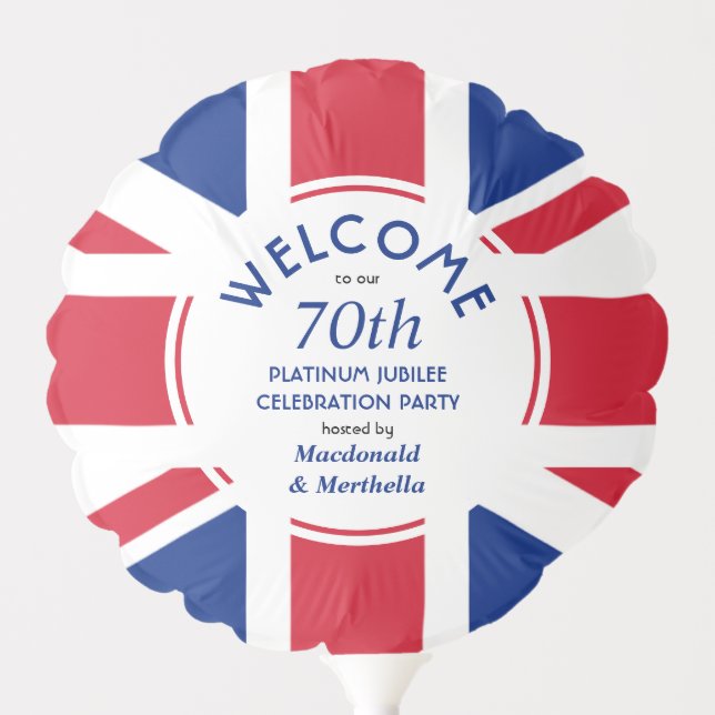 70th Platinum Celebration UNION JACK Balloon (Front)