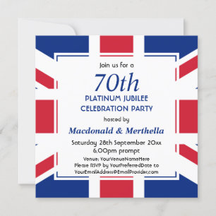 70th Platinum Celebration UNION JACK Invitation