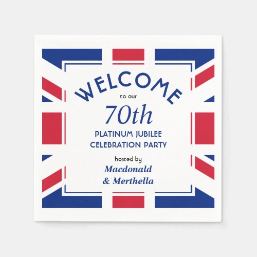 70th Platinum Celebration UNION JACK Paper Napkins