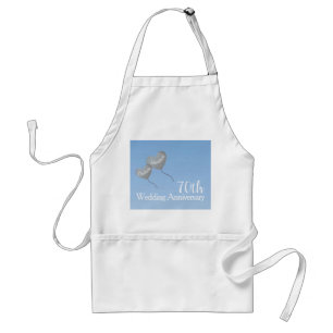 70th platinum wedding anniversary balloon adult apron