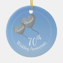70th Platinum Wedding Anniversary heart balloons