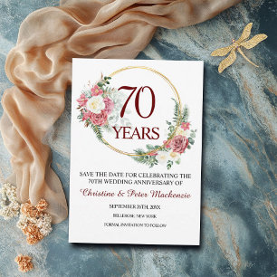 70th Platinum Wedding Anniversary Save The Date