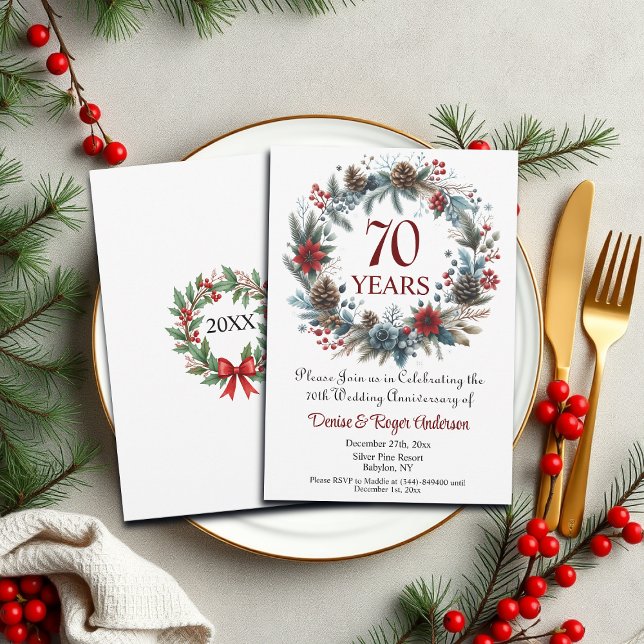 70th Platinum Wedding Anniversary Winter Invitation (Creator Uploaded)