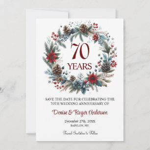 70th Platinum Wedding Anniversary Winter Save The Date