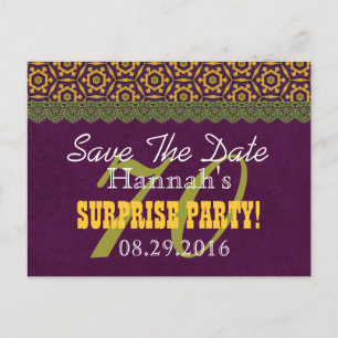 70th Save the Date SURPRISE Birthday V070D Announcement Postcard