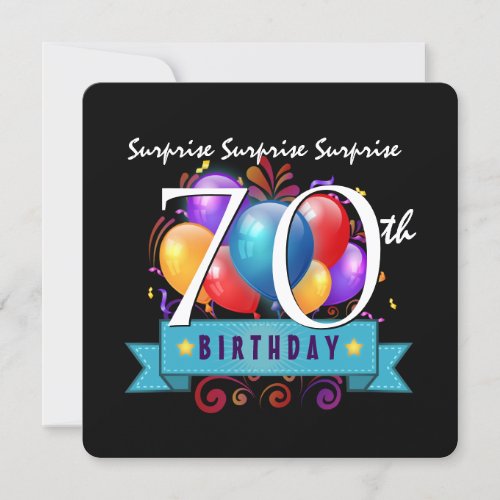 70th SURPRISE Birthday Balloons Template