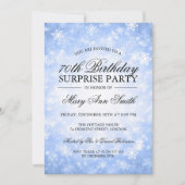 70th Surprise Birthday Blue Winter Wonderland Invitation (Front)