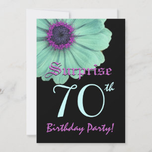 70th Surprise Birthday Party Colorful Daisy Invitation