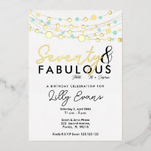 70th surprise birthday party invitation elegant foil invitation