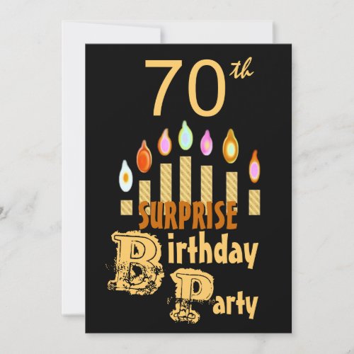 70th SURPRISE Birthday Party Invitation - GOLD