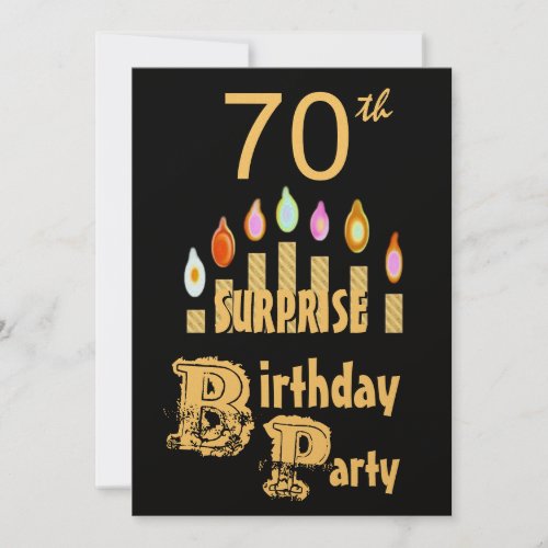 70th SURPRISE Birthday Party Invitation _ GOLD