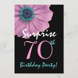 70th Surprise Birthday Pretty Pink Daisy Invitation