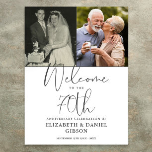70th Wedding Anniversary 2 Photo Welcome Sign