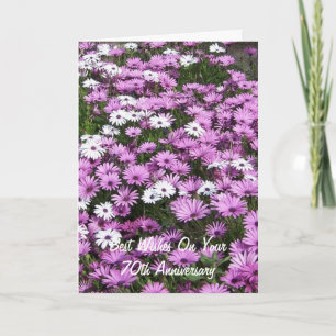 70th Wedding Anniversary Card Floral Design