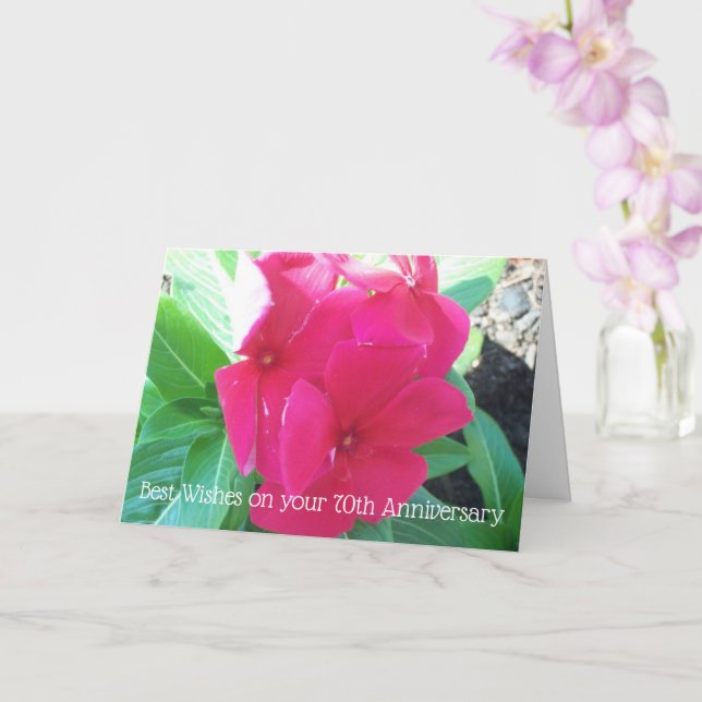 70th Wedding Anniversary Card Floral Photography (Orchid)