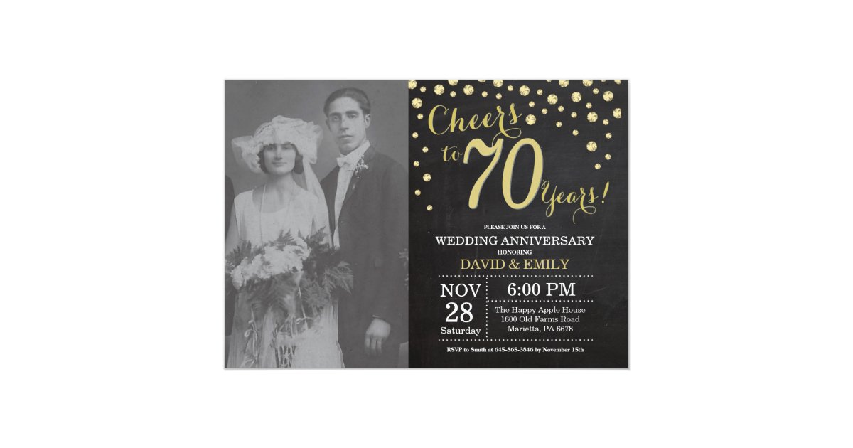 70th-wedding-anniversary-chalkboard-black-and-gold-invitation-zazzle