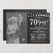70th Wedding Anniversary Chalkboard Photo Invitation (Front/Back)