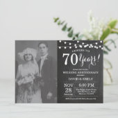 70th Wedding Anniversary Chalkboard Photo Invitation (Standing Front)