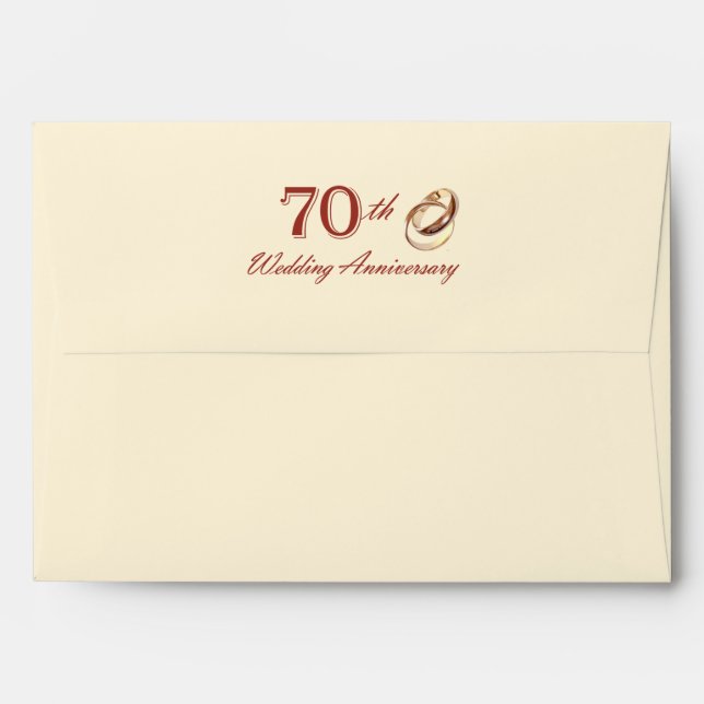 70th Wedding Anniversary Customizable Envelopes (Back (Top Flap))