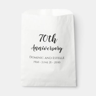 70th Wedding Anniversary Favor Treat Cake Bag