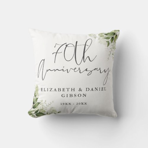 70th Wedding Anniversary Greenery Floral