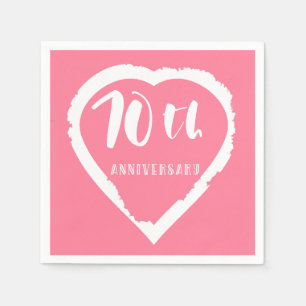 70th wedding anniversary heart napkins