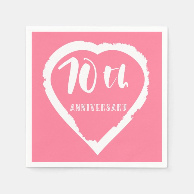 70th wedding anniversary heart napkins (Front)