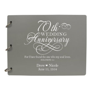 70th Wedding Anniversary Modern Guest Book