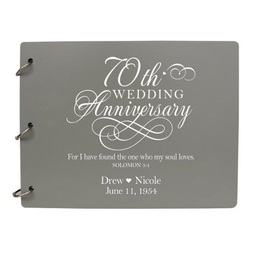 70th Wedding Anniversary Modern Guest Book (Front)