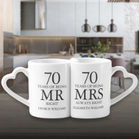 70th Wedding Anniversary Mr Mrs Right