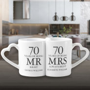 70th Wedding Anniversary Mr Mrs Right Coffee Mug Set at Zazzle