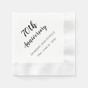 70th Wedding Anniversary Napkins Custom