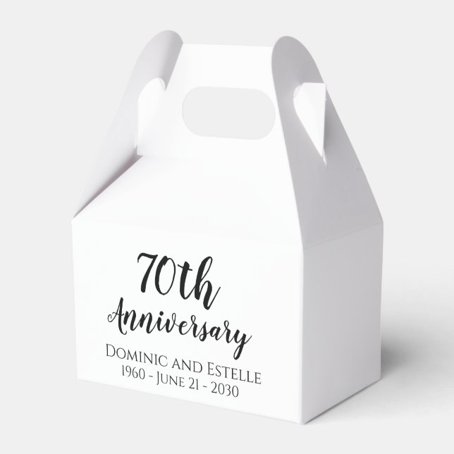 70th Wedding Anniversary Party Favor Box (Front Side)