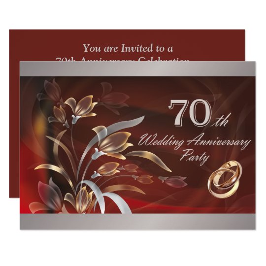 70th Wedding Anniversary Party Invitations | Zazzle.com