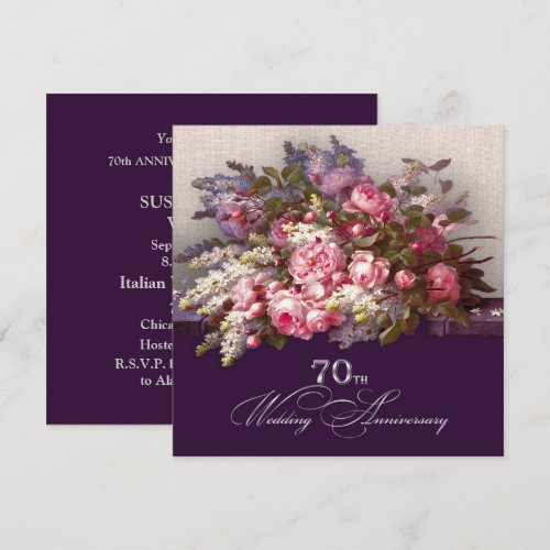 70th Wedding Anniversary Party Invitations