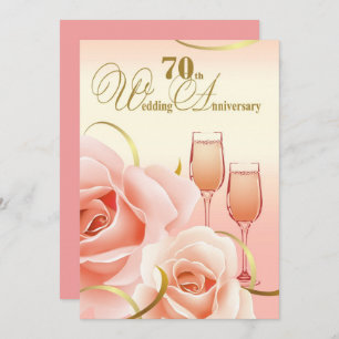70th Wedding Anniversary Party Invitations