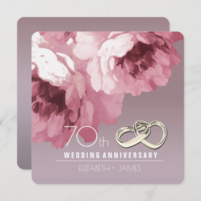 70th Wedding Anniversary Party Invitations (Front/Back)