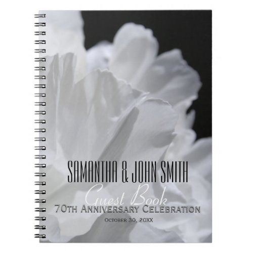 70th Wedding Anniversary Party Peony GuestBook 2 Notebook