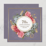 70th Wedding Anniversary Party Vintage Floral Invitation at Zazzle