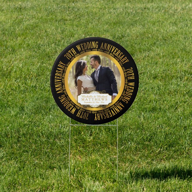 70th Wedding Anniversary Photo Keepsake Sign (Insitu)