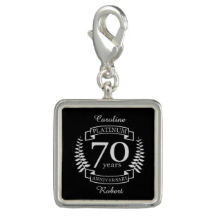 70th Wedding ANNIVERSARY PLATINUM Charm