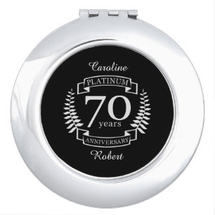 70th Wedding ANNIVERSARY PLATINUM Compact Mirror