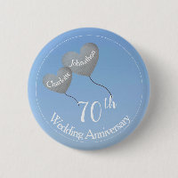 70th wedding anniversary platinum heart balloons